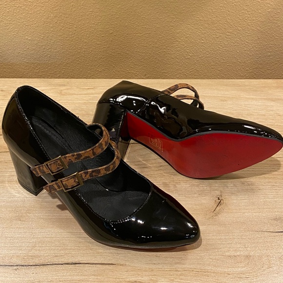GIROTTI Block Heel, Red Soles Pointed Toe size 39 - patent leather - Picture 1 of 11